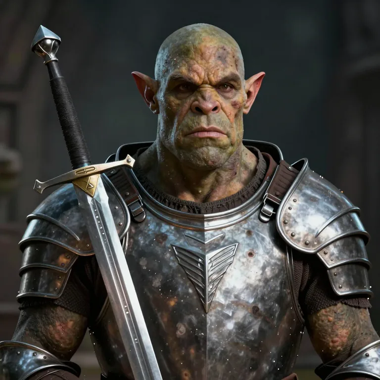 Henk Redfang, a Half-Orc Fighter